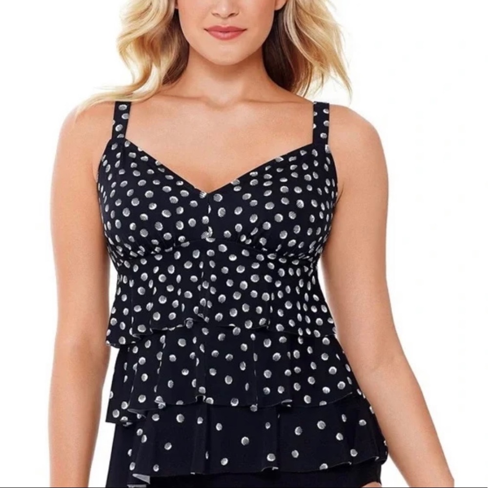 Swim Solutions Tiered Tankini Top, size 18w